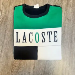 Pull Lacoste Roland Garros (Edition 2019) - Gris et Vert - Logo Brodé - Taille M